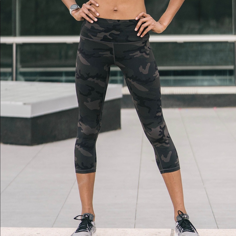 Zyia Forest Camo Luxe Hi-Rise Capri legging